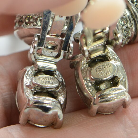 Oscar de la Renta Crystal Tassel Drop Clip Earrings - Picture 5 of 6